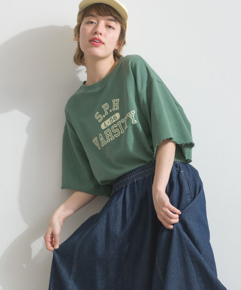 【OMNES】カレッジプリントスウェット半袖Tシャツ【S450034OMN】