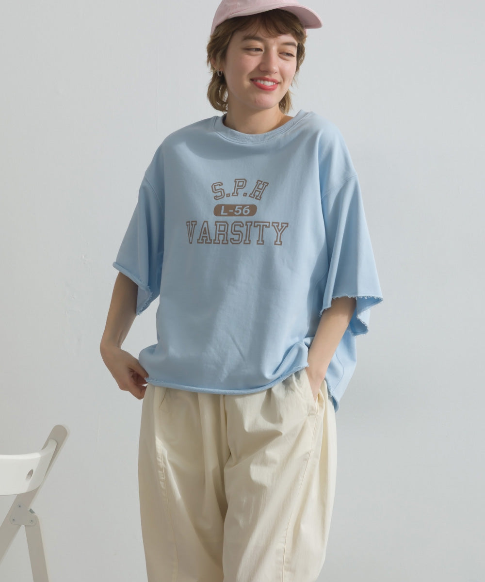 【OMNES】カレッジプリントスウェット半袖Tシャツ【S450034OMN】