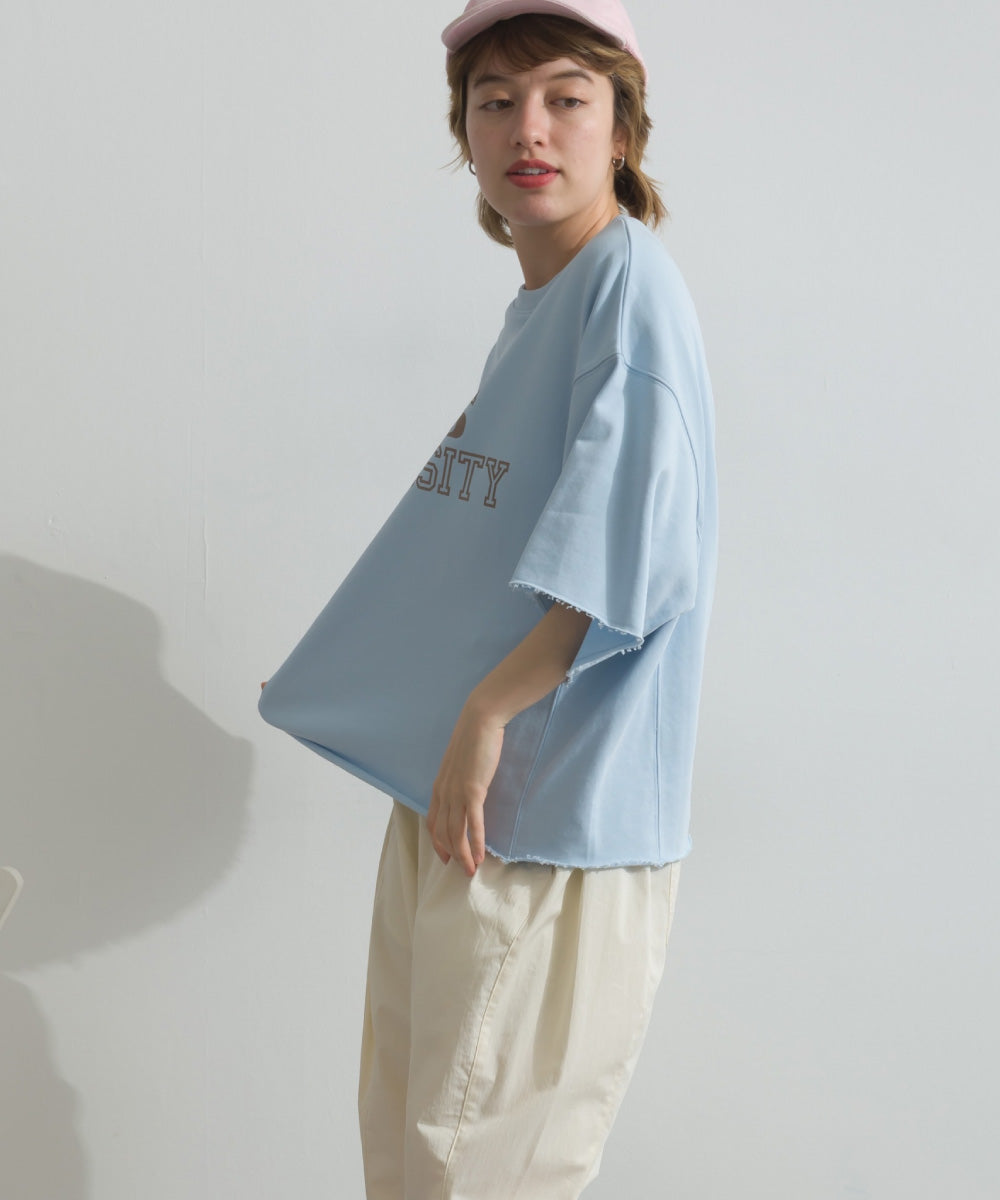 【OMNES】カレッジプリントスウェット半袖Tシャツ【S450034OMN】