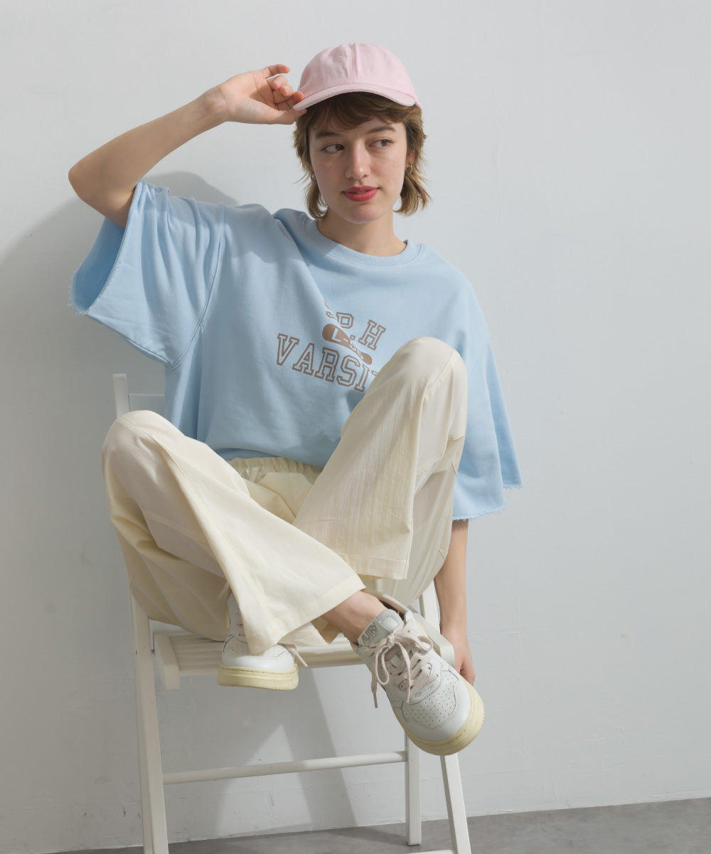 【OMNES】カレッジプリントスウェット半袖Tシャツ【S450034OMN】