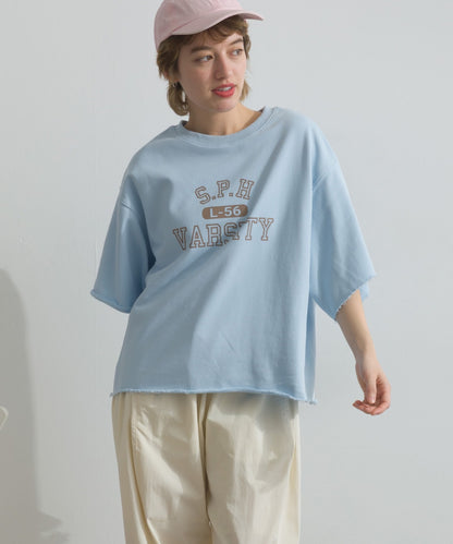 【OMNES】カレッジプリントスウェット半袖Tシャツ【S450034OMN】