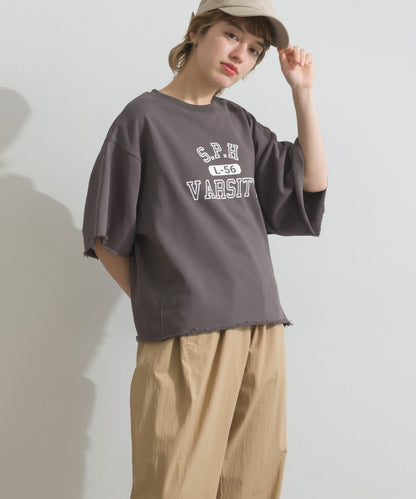 【OMNES】カレッジプリントスウェット半袖Tシャツ【S450034OMN】