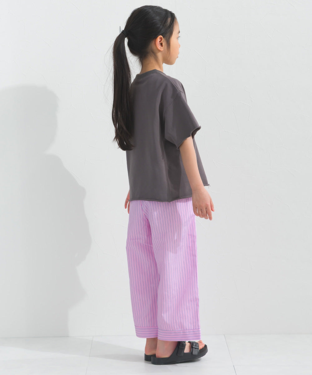 【hbB】【OMNES】キッズ カレッジプリント スウェット半袖Tシャツ【S450035OMN】
