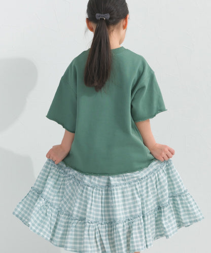 【hbB】【OMNES】キッズ カレッジプリント スウェット半袖Tシャツ【S450035OMN】