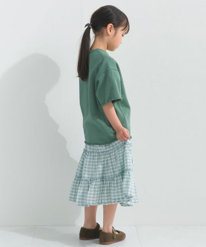 【hbB】【OMNES】キッズ カレッジプリント スウェット半袖Tシャツ【S450035OMN】