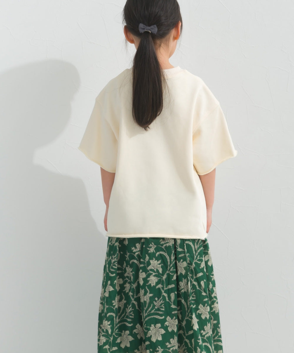 【hbB】【OMNES】キッズ カレッジプリント スウェット半袖Tシャツ【S450035OMN】