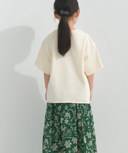 【hbB】【OMNES】キッズ カレッジプリント スウェット半袖Tシャツ【S450035OMN】