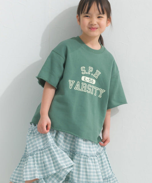 【OMNES】キッズ カレッジプリント スウェット半袖Tシャツ【S450035OMN】