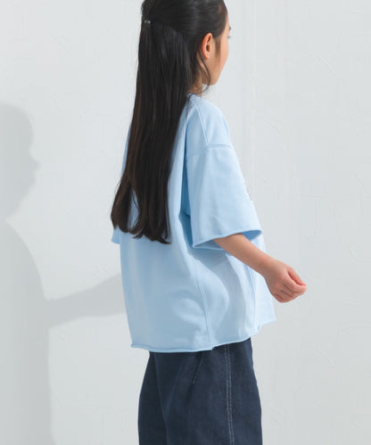 【hbB】【OMNES】キッズ カレッジプリント スウェット半袖Tシャツ【S450035OMN】