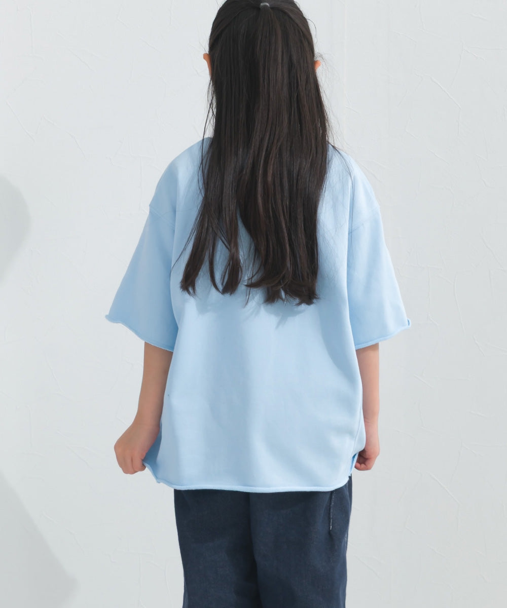 【hbB】【OMNES】キッズ カレッジプリント スウェット半袖Tシャツ【S450035OMN】