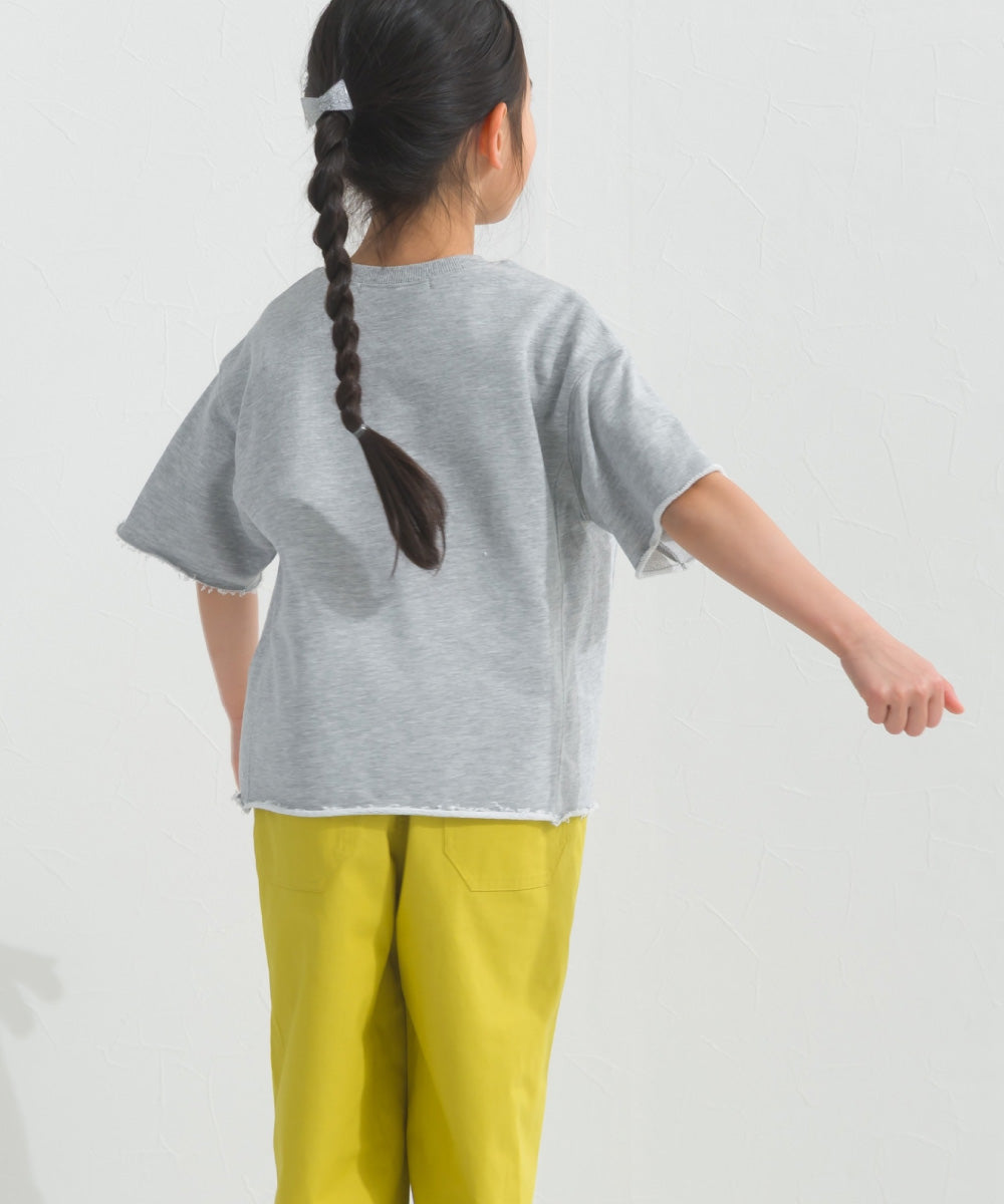 【hbB】【OMNES】キッズ カレッジプリント スウェット半袖Tシャツ【S450035OMN】