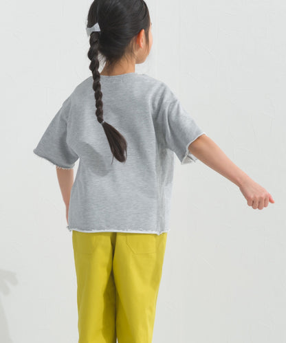 【hbB】【OMNES】キッズ カレッジプリント スウェット半袖Tシャツ【S450035OMN】