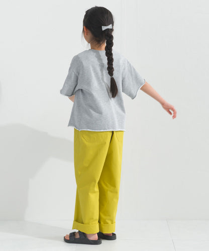 【hbB】【OMNES】キッズ カレッジプリント スウェット半袖Tシャツ【S450035OMN】