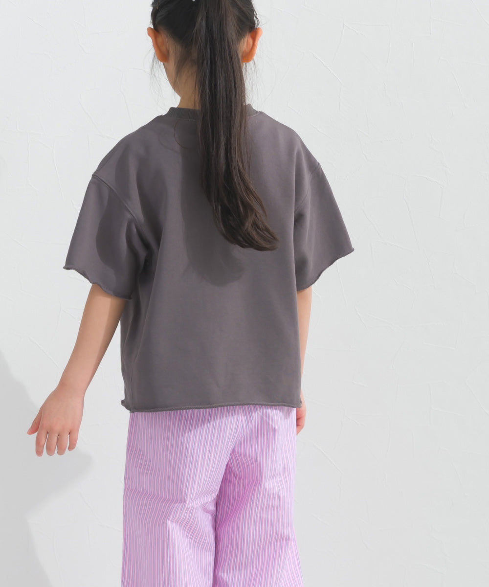 【hbB】【OMNES】キッズ カレッジプリント スウェット半袖Tシャツ【S450035OMN】