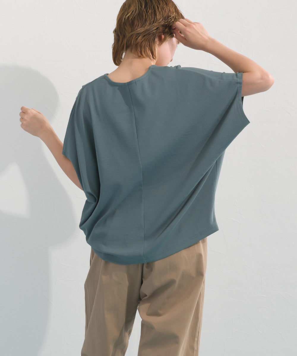 【OMNES】リブVネックタック半袖Tシャツ【S450069OMN】