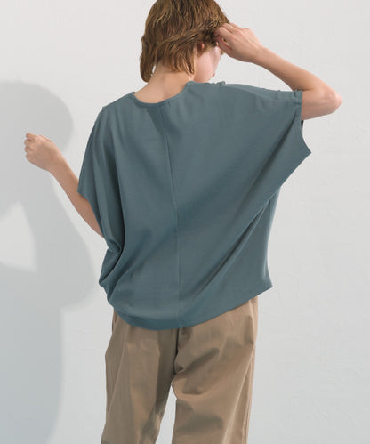 【OMNES】リブVネックタック半袖Tシャツ【S450069OMN】