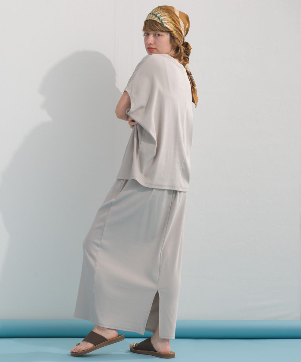 【OMNES】リブVネックタック半袖Tシャツ【S450069OMN】