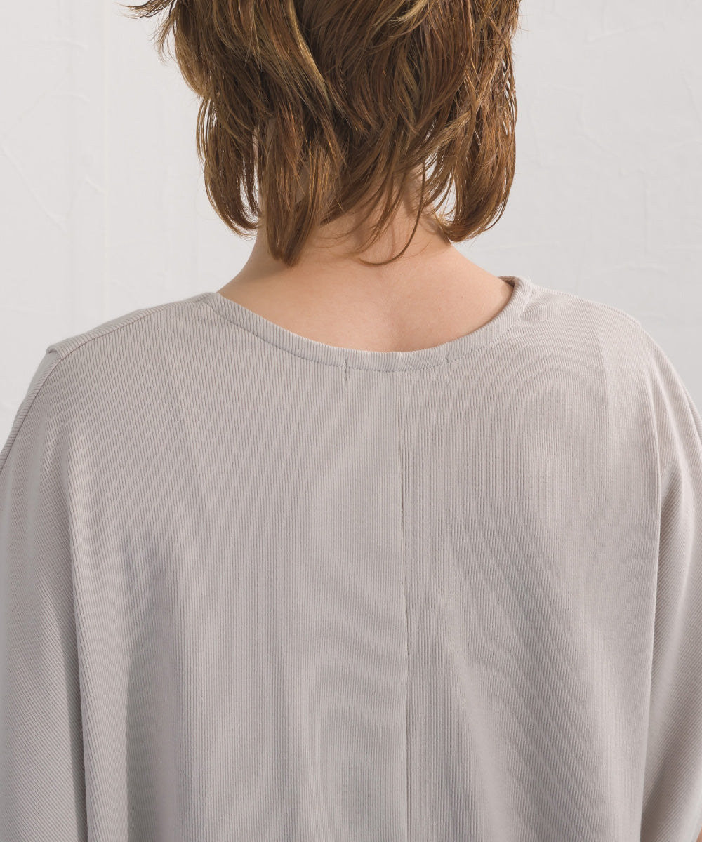 【OMNES】リブVネックタック半袖Tシャツ【S450069OMN】