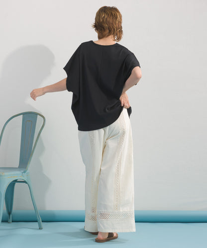 【OMNES】リブVネックタック半袖Tシャツ【S450069OMN】
