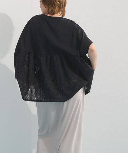 【OMNES】裾切り替え半袖Tシャツ【S450076OMN】