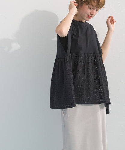 【OMNES】裾切り替え半袖Tシャツ【S450076OMN】