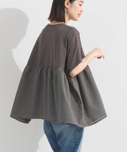 【OMNES】裾切り替え半袖Tシャツ【S450076OMN】