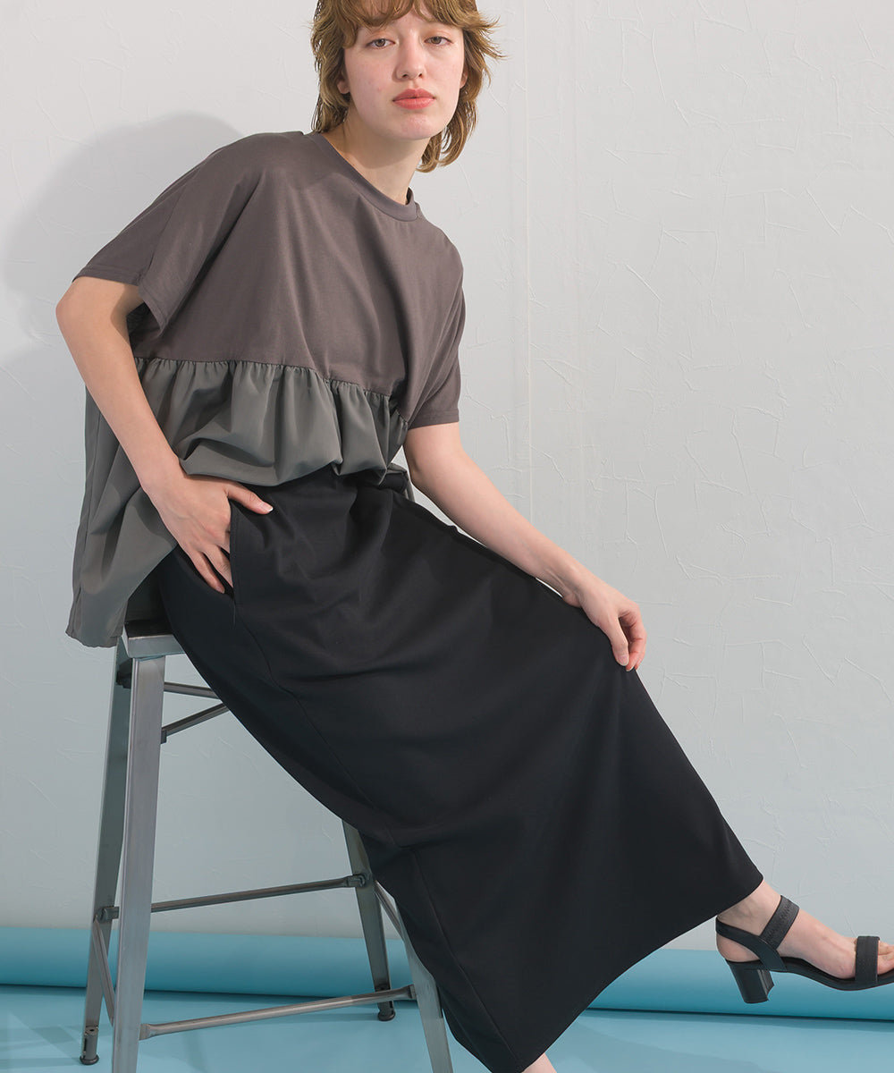 【OMNES】裾切り替え半袖Tシャツ【S450076OMN】