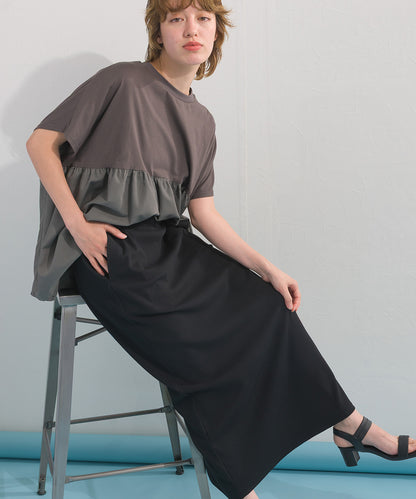 【OMNES】裾切り替え半袖Tシャツ【S450076OMN】