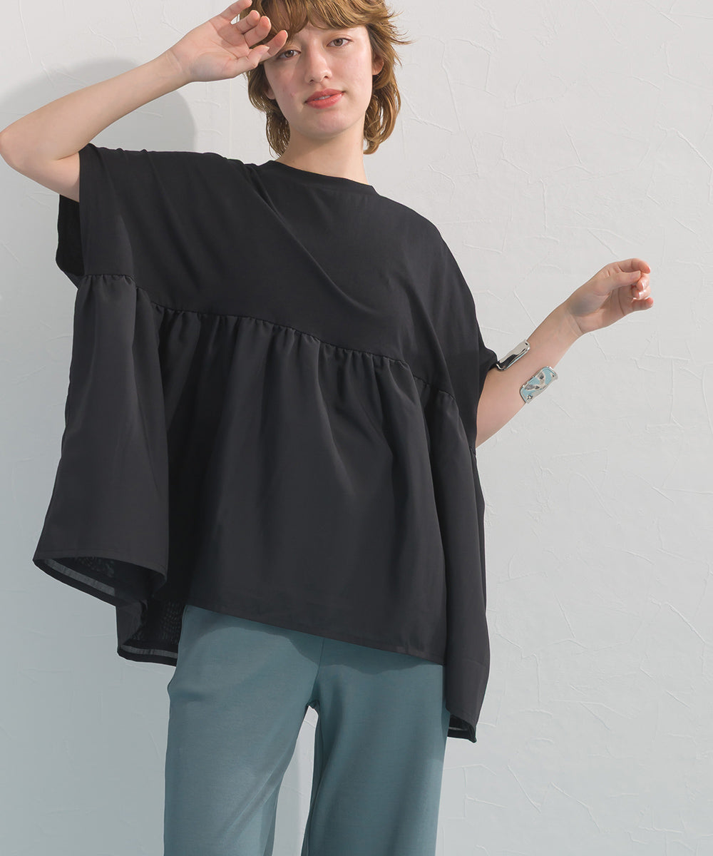 【OMNES】裾切り替え半袖Tシャツ【S450076OMN】