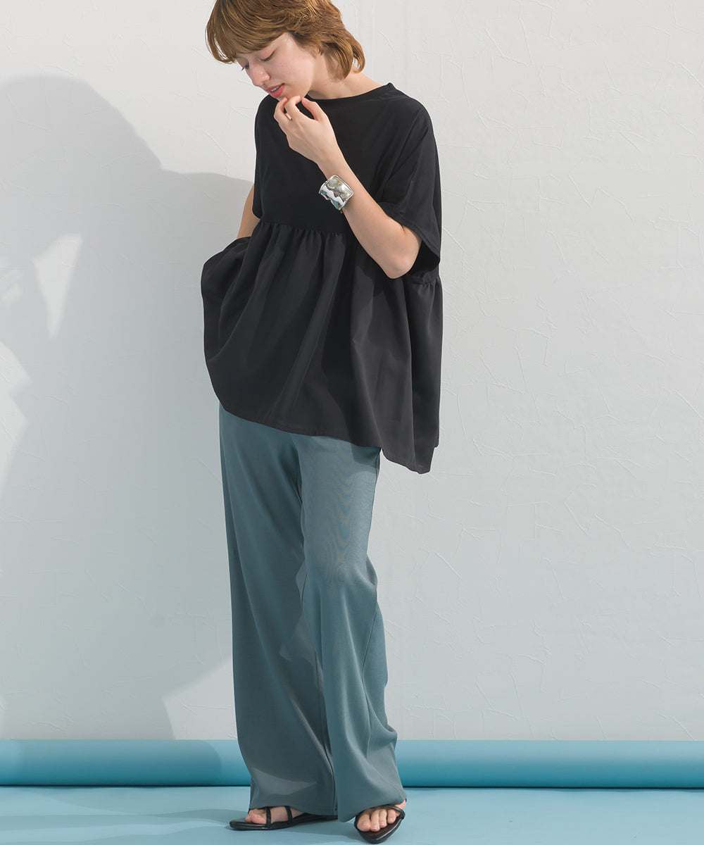 【OMNES】裾切り替え半袖Tシャツ【S450076OMN】
