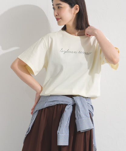 【OMNES】きれいめロゴプリント半袖Tシャツ【S450079OMN】