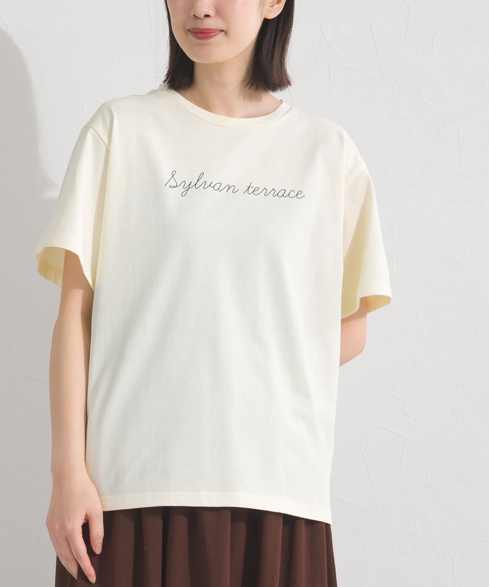 【OMNES】きれいめロゴプリント半袖Tシャツ【S450079OMN】