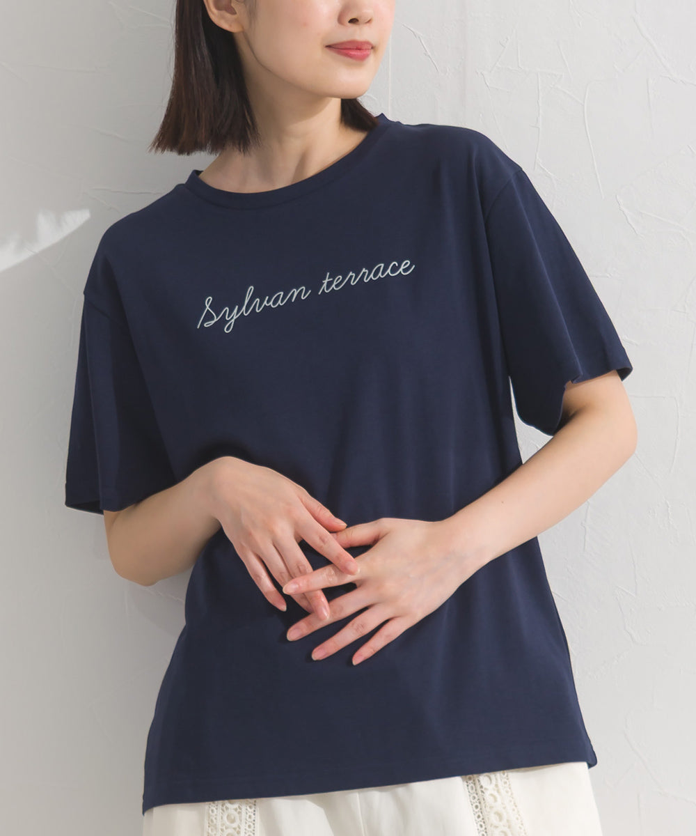 【OMNES】きれいめロゴプリント半袖Tシャツ【S450079OMN】