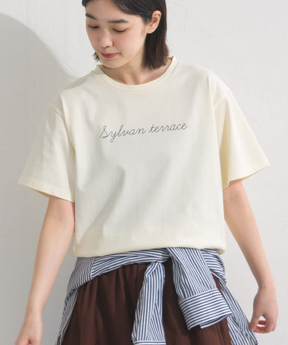 【OMNES】きれいめロゴプリント半袖Tシャツ【S450079OMN】