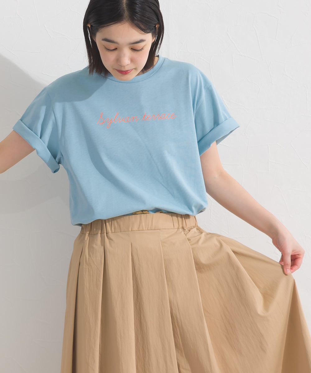 【OMNES】きれいめロゴプリント半袖Tシャツ【S450079OMN】