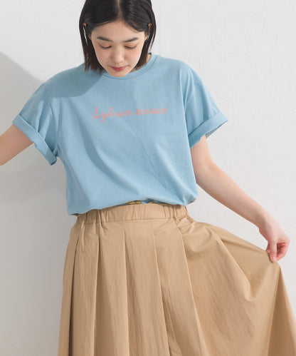 【OMNES】きれいめロゴプリント半袖Tシャツ【S450079OMN】