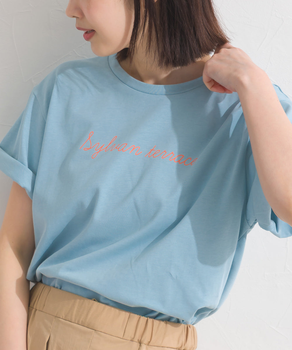 【OMNES】きれいめロゴプリント半袖Tシャツ【S450079OMN】
