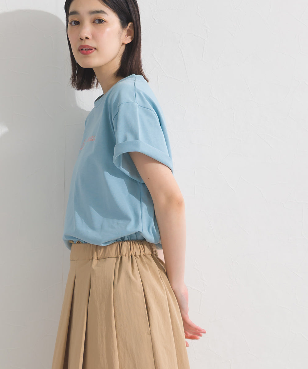 【OMNES】きれいめロゴプリント半袖Tシャツ【S450079OMN】