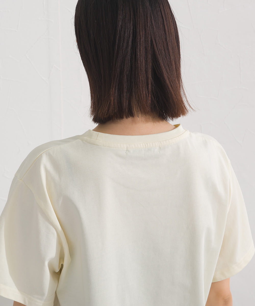 【OMNES】きれいめロゴプリント半袖Tシャツ【S450079OMN】