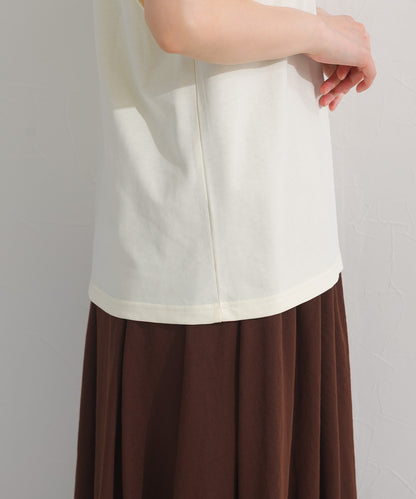 【OMNES】きれいめロゴプリント半袖Tシャツ【S450079OMN】