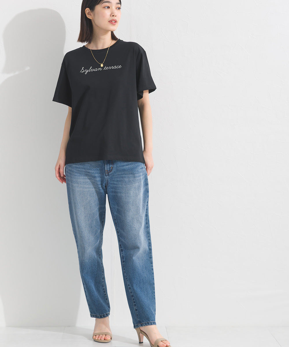 【OMNES】きれいめロゴプリント半袖Tシャツ【S450079OMN】