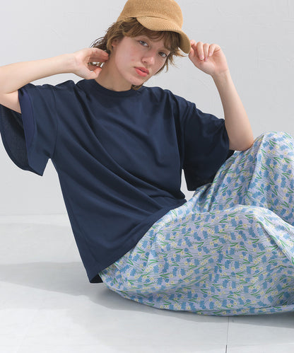 【OMNES】プレーティング天竺 フレアスリーブ 半袖Tシャツ UVカット付【S450109OMN】