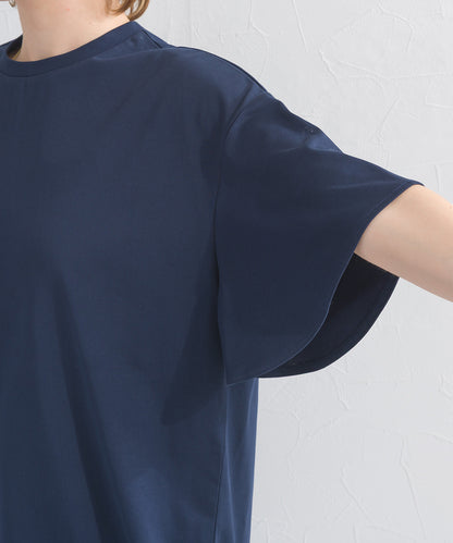 【OMNES】プレーティング天竺 フレアスリーブ 半袖Tシャツ UVカット付【S450109OMN】
