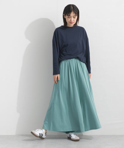 【OMNES】プレーティング天竺 後ろタック コクーンシルエット 長袖Tシャツ UVカット付【S450110OMN】