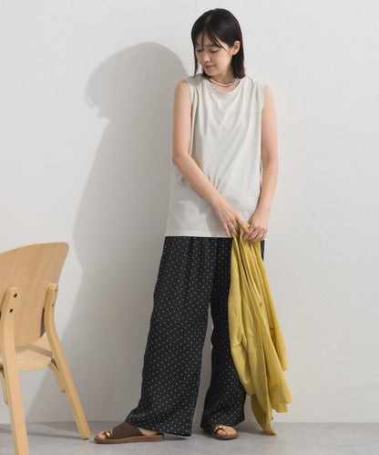 【OMNES】プレーティング天竺 クルーネック ノースリーブTシャツ UVカット付【S450111OMN】