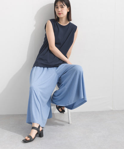 【OMNES】プレーティング天竺 クルーネック ノースリーブTシャツ UVカット付【S450111OMN】