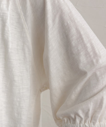 【OMNES】スラブ天竺 ラグランVネック 5分袖Tシャツ UVカット付【S450114OMN】